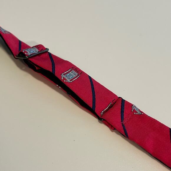 Vineyard Vines Custom Collection Silk Bow Tie 1797 Red Blue Stripe Academia - Picture 5 of 6